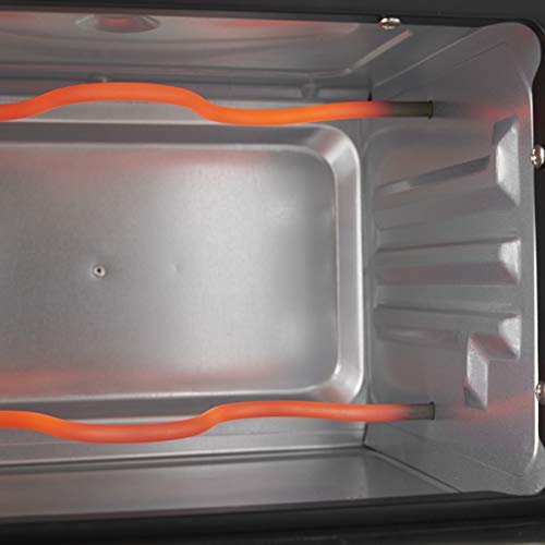 MisterChef® 10 Litre Electric Portable Mini Oven and Grill, Temperatures up to 250°C, 30 min Timer Auto Shut Off, 800W, Black - Free 2 Year Warranty, Free Recipe Booklet