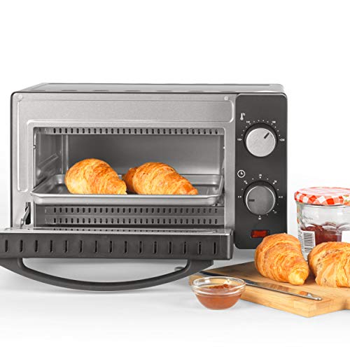 Salter® EK4358 10L Mini Oven, Compact & Portable Electric Countertop Toaster Oven, Ideal For Holiday Homes/Caravans, With Baking Tray & Wire Rack, Variable Temperature 100-230°C, 60 Minute Timer, 650W
