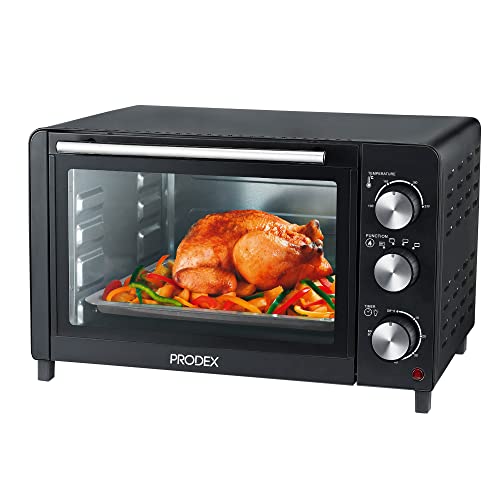 Prodex PX7023B 23 Litre Tabletop Mini Oven, 1500W Electric Cooker & Grill, Ideal for Roasting, Baking, Grilling & Reheating, Temperature Range: 100-230°C, Black