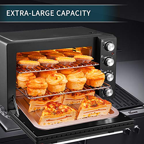 Mini Oven | 35 Lliters |Toaster Oven | Electric Oven | Oven | Small Oven | Double Glass Door | Removable Crumb Tray | Interior Lighting | 3D Recirculation | 1700 Watts