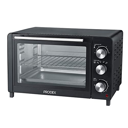 Prodex PX7023B 23 Litre Tabletop Mini Oven, 1500W Electric Cooker & Grill, Ideal for Roasting, Baking, Grilling & Reheating, Temperature Range: 100-230°C, Black