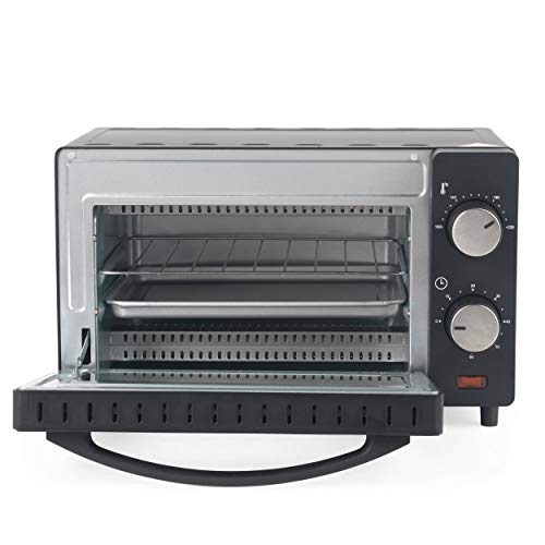 Salter® EK4358 10L Mini Oven, Compact & Portable Electric Countertop Toaster Oven, Ideal For Holiday Homes/Caravans, With Baking Tray & Wire Rack, Variable Temperature 100-230°C, 60 Minute Timer, 650W