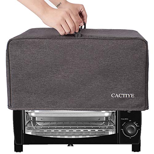 CACTIYE Toaster Oven Dust Cover with Accessory Pockets Compatible with Hamilton Beach 6 Slice of Toaster Oven (GRAY)
