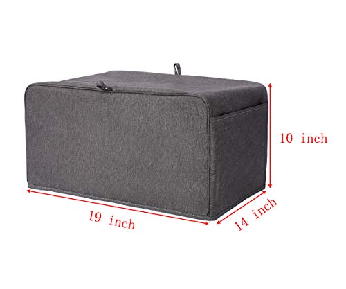 CACTIYE Toaster Oven Dust Cover with Accessory Pockets Compatible with Hamilton Beach 6 Slice of Toaster Oven (GRAY)
