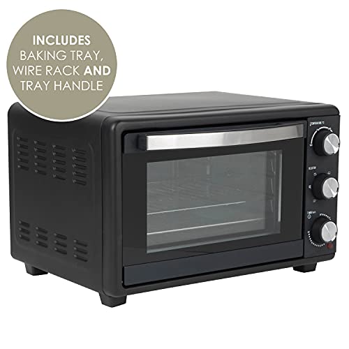 Salter EK4360 25L Mini Oven, Compact Electric Tabletop Toaster Oven, 1500 W, Includes Baking Tray & Wire Rack, Variable Temperature 100-230°C, Large Viewing Window, 60 Minute Timer