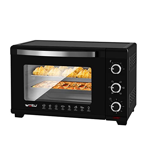 WOLTU Mini Oven 30 liters, 1600 watts Toaster Oven | Pizza Oven | Removable Crumb Tray with Timer Mini Oven for Pizza Toast Turkey Hot Dogs Black BF12sz