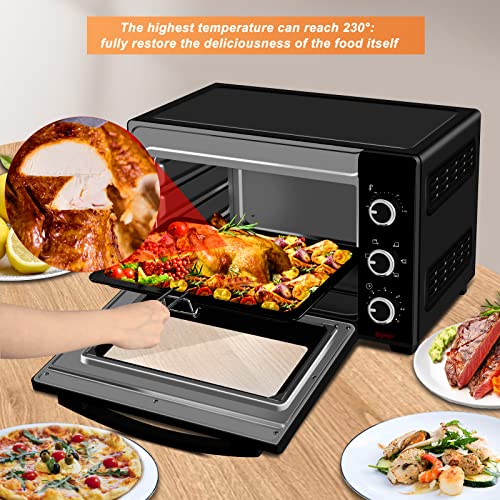 WOLTU Mini Oven 30 liters, 1600 watts Toaster Oven | Pizza Oven | Removable Crumb Tray with Timer Mini Oven for Pizza Toast Turkey Hot Dogs Black BF12sz