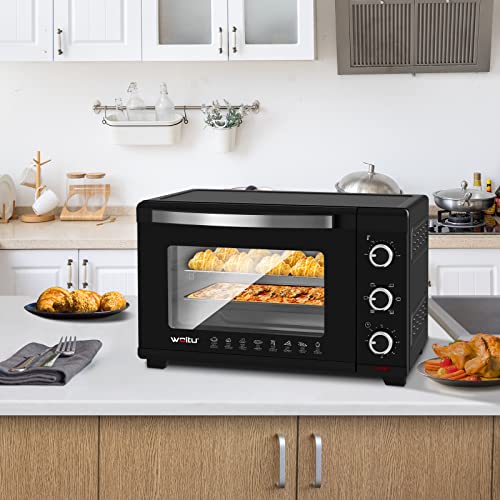 WOLTU Mini Oven 30 liters, 1600 watts Toaster Oven | Pizza Oven | Removable Crumb Tray with Timer Mini Oven for Pizza Toast Turkey Hot Dogs Black BF12sz