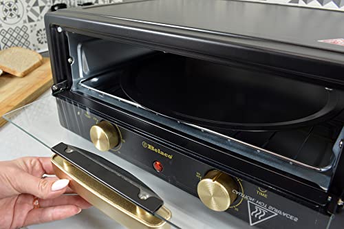 Belaco Multi-Purpose 1200W Mini Oven Pizza Oven All in One 12inch Pizza Maker Toaster Oven Tabletop Cooking Baking Grilling Heating Toasting Portable Oven 1200w incl. Baking Tray, Wire Rack and Handle
