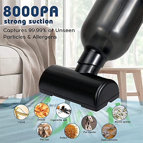 Funvalley Surperfect Handheld Vacuum Cleaner, Car Vacuum Cleaner Cordless Powerful, 8000Pa 120W Mini Rechargeable Vacuum Cleaner With Powerful Suction, Powerful Car Handheld Vacuums (Black)