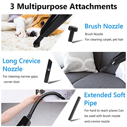 URAQT Handheld Vacuums Cordless, Powerful Handheld Hoover Vacuum Cleaner, Portable Lightweight Car Vacuums, 120W Rechargeable Wet & Dry Vacuum Cleaner for Pet Hair, Home, Office and Car Cleaning
