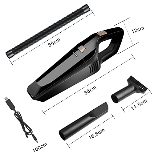 URAQT Handheld Vacuums Cordless, Powerful Handheld Hoover Vacuum Cleaner, Portable Lightweight Car Vacuums, 120W Rechargeable Wet & Dry Vacuum Cleaner for Pet Hair, Home, Office and Car Cleaning