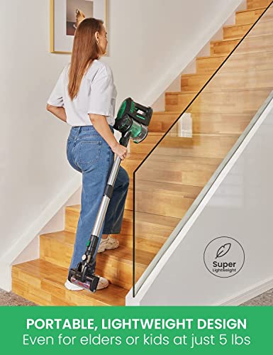 Vactidy Cordless Vacuum Cleaner, Blitz V8 Stick Vacuum Cleaner with 20Kpa Powerful Suction, Up to 35mins with Detachable Battery, Lightweight Hoover Cordless for Hardwood Floor Carpet Pet Hair