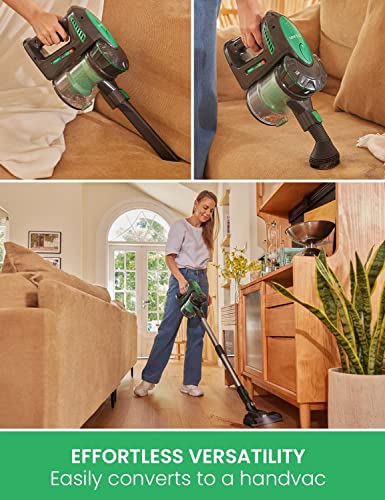 Vactidy Cordless Vacuum Cleaner, Blitz V8 Stick Vacuum Cleaner with 20Kpa Powerful Suction, Up to 35mins with Detachable Battery, Lightweight Hoover Cordless for Hardwood Floor Carpet Pet Hair