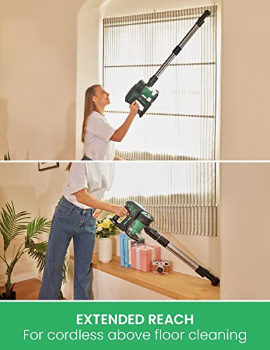 Vactidy Cordless Vacuum Cleaner, Blitz V8 Stick Vacuum Cleaner with 20Kpa Powerful Suction, Up to 35mins with Detachable Battery, Lightweight Hoover Cordless for Hardwood Floor Carpet Pet Hair