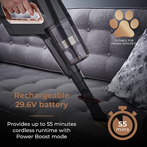 Tower T513001BLG RF1PRO Performance 29.6V Cordless 3-IN-1 Vacuum Cleaner Black and Rose Gold