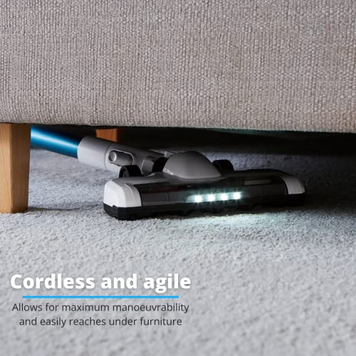 Swan Rapidclean Cordless Ultra Lightweight 3-in-1 Stick Vacuum Cleaner, 0.45L Dust Capacity, 40 Min Run Time, Blue & White, SC15826N