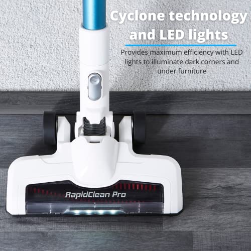 Swan Rapidclean Cordless Ultra Lightweight 3-in-1 Stick Vacuum Cleaner, 0.45L Dust Capacity, 40 Min Run Time, Blue & White, SC15826N