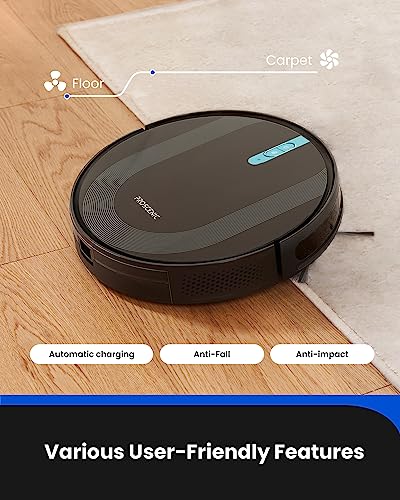 Proscenic 850T Robot Vacuum Cleaner, 3000Pa Strong Suction Robotic Vacuum and Mop, App and Alexa Voice Control, Super Thin, Boundary Strips Included, Self-Charging, for Hard Floor & Low Pile Carpet