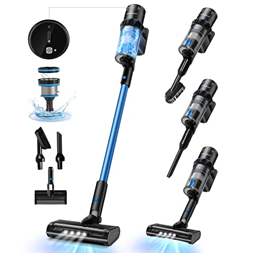 Aigostar Cordless Vacuum Cleaner with Powerful Suction, Lightweight Stick Vacuum for Carpet, Pet, Floor, LED Floor Lights, Anti Hair Wrap, Up to 41Mins Runtime, 250W - Willie