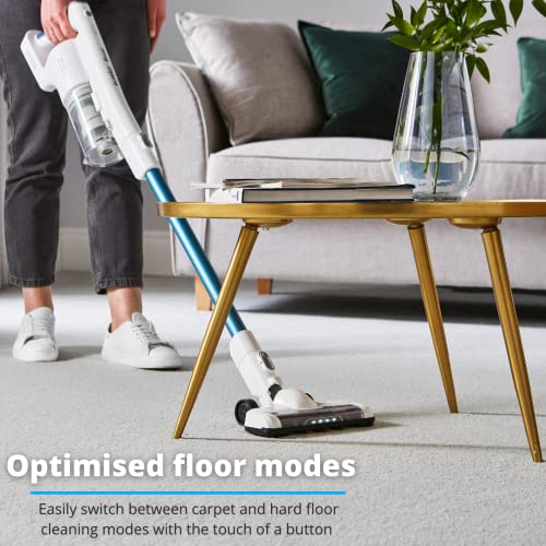 Swan Rapidclean Cordless Ultra Lightweight 3-in-1 Stick Vacuum Cleaner, 0.45L Dust Capacity, 40 Min Run Time, Blue & White, SC15826N