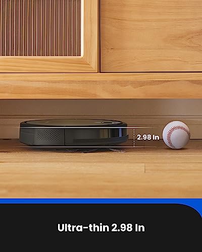 Proscenic 850T Robot Vacuum Cleaner, 3000Pa Strong Suction Robotic Vacuum and Mop, App and Alexa Voice Control, Super Thin, Boundary Strips Included, Self-Charging, for Hard Floor & Low Pile Carpet