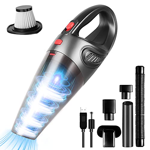URAQT Handheld Vacuums Cordless, 8500PA Portable Handheld Hoover, 120W USB Rechargeable Car Vacuum Cleaner for Home Pet Office Car, Powerful Suction, 3H Fast Charging, Working 35Min