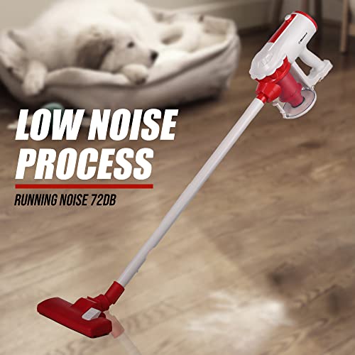 Belaco Hoover Corded Upright vacuum cleaner 600W white & red 3 in 1 Stick handheld vacuum cleaner bagless HEPA and Multi cyclonic function portable and light weight