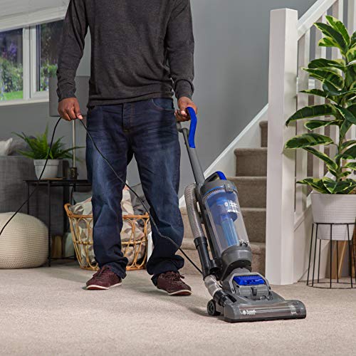 Russell Hobbs RHUV5101 ATHENA2 Upright Vacuum in Grey and Blue - Swivel Floorhead - 9 m Cleaning Radius - 2 Year Guarantee