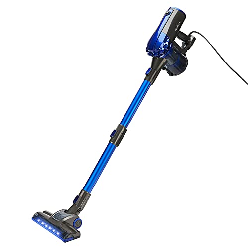 Akitas 600w Corded 3-in-1 Upright Turbo Handheld Stick Vacuum Cleaner Hoover Lightweight Compact Powered Spinning Brush Head for Hard Floor Carpet Car