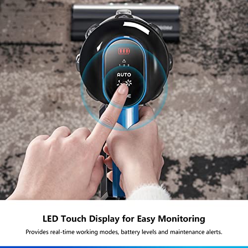 Proscenic i10 Cordless Vacuum Cleaner, VBoost Technology, 4 in 1 Cordless Stick Vacuum, 3 Adjustable Modes, LED Touch Display, Removable Battery, up to 53min Runtime,380W