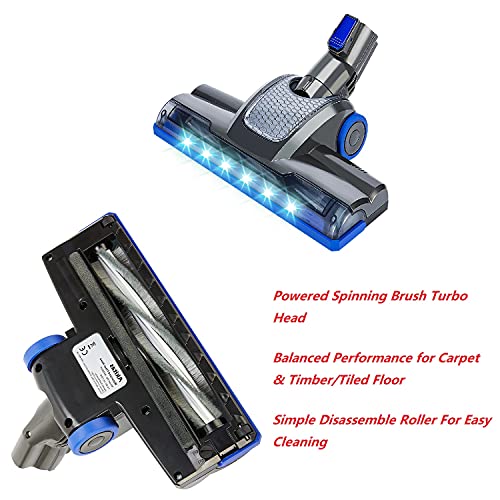 Akitas 600w Corded 3-in-1 Upright Turbo Handheld Stick Vacuum Cleaner Hoover Lightweight Compact Powered Spinning Brush Head for Hard Floor Carpet Car