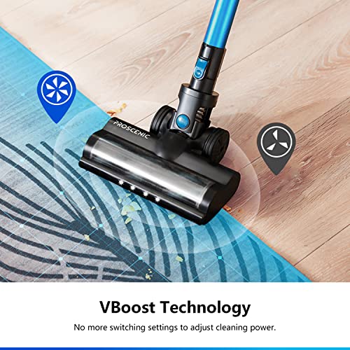 Proscenic i10 Cordless Vacuum Cleaner, VBoost Technology, 4 in 1 Cordless Stick Vacuum, 3 Adjustable Modes, LED Touch Display, Removable Battery, up to 53min Runtime,380W