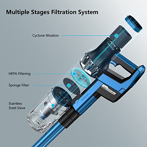 Proscenic i10 Cordless Vacuum Cleaner, VBoost Technology, 4 in 1 Cordless Stick Vacuum, 3 Adjustable Modes, LED Touch Display, Removable Battery, up to 53min Runtime,380W