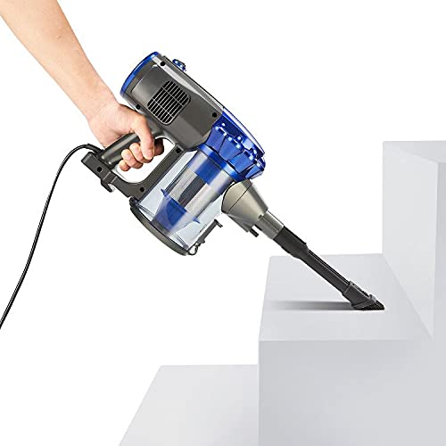 Akitas 600w Corded 3-in-1 Upright Turbo Handheld Stick Vacuum Cleaner Hoover Lightweight Compact Powered Spinning Brush Head for Hard Floor Carpet Car