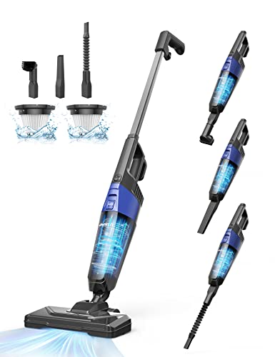 Corded Vacuum Cleaner Floor, Aspiron Stick Vacuum Cleaner with 20kPa Powerful Suction & 0.88QT Dust Cup and 32ft Power Cord, 5-in-1 Handheld Lightweight Bagless vacuum cleaner carpet and floor for Pet