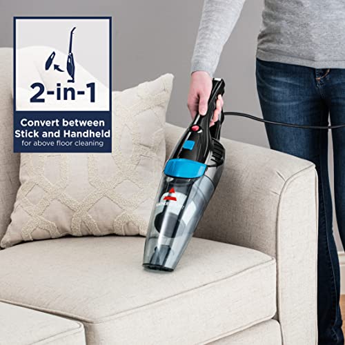 BISSELL Featherweight | 2-in-1 Lightweight Vacuum | Quickly Converts From Upright To Handheld | 2024E, Titanium/Bossanova Blue