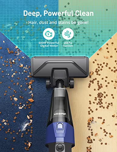 Corded Vacuum Cleaner Floor, Aspiron Stick Vacuum Cleaner with 20kPa Powerful Suction & 0.88QT Dust Cup and 32ft Power Cord, 5-in-1 Handheld Lightweight Bagless vacuum cleaner carpet and floor for Pet