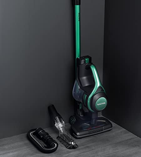 Salter SAL0046 Cordless Vacuum Cleaner - 22.2V Flexi Plus+ 2 In 1 Multi Surface Cleaner, Converts For Handheld Use, Includes Flexible Hose, 1.2L, 40 Minute Run Time, LED Motorised Floor Brush, Green