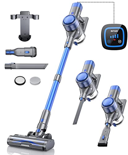 BuTure Cordless Vacuum Cleaner, 33Kpa 450W Powerful Stick Vacuum Cleaner with Auto Mode, Charging Wall Mount, 55Mins Battery, Handheld Wireless Household Vacuum Cleaner for Pet Hair/Carpet/Hard Floor