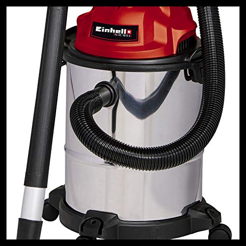 Einhell TC-VC 1815 S Wet And Dry Vacuum Cleaner | 1250W, 15L Stainless Steel Tank | Wet-Dry Vacuum With Blow Function For Car, Garage, Workshop, Home / Artificial Grass Vac