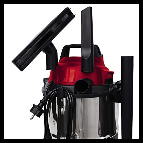 Einhell TC-VC 1815 S Wet And Dry Vacuum Cleaner | 1250W, 15L Stainless Steel Tank | Wet-Dry Vacuum With Blow Function For Car, Garage, Workshop, Home / Artificial Grass Vac