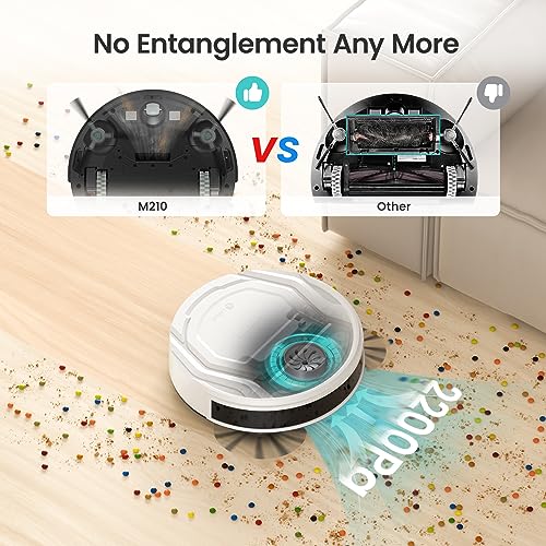 Lefant M210 Robot Vacuum Cleaner, 2000Pa Strong Suction, 7.8cm Thin 28cm DIA, Automatic Self-Charging Small Robotic Vacuum, Wi-Fi/App/Alexa Control, Ideal for Pet Hair Hard Floor and Carpet