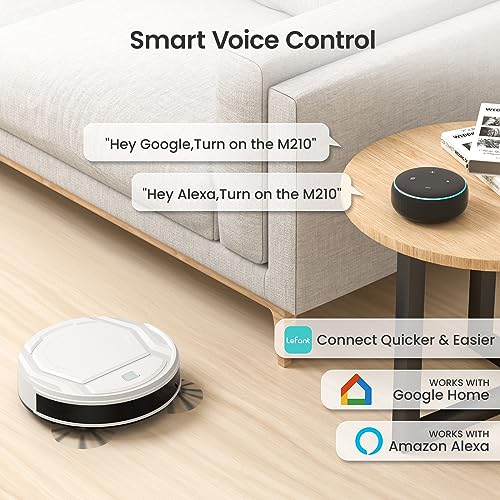 Lefant M210 Robot Vacuum Cleaner, 2000Pa Strong Suction, 7.8cm Thin 28cm DIA, Automatic Self-Charging Small Robotic Vacuum, Wi-Fi/App/Alexa Control, Ideal for Pet Hair Hard Floor and Carpet