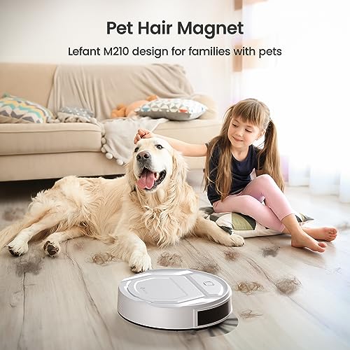 Lefant M210 Robot Vacuum Cleaner, 2000Pa Strong Suction, 7.8cm Thin 28cm DIA, Automatic Self-Charging Small Robotic Vacuum, Wi-Fi/App/Alexa Control, Ideal for Pet Hair Hard Floor and Carpet