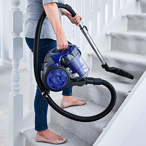 Tower TXP10PET Cylinder Vacuum Cleaner 700 W 2-in-1, Includes Turbo Pet Fur And Crevice Tool, HEPA Filter, Blue, 2 Litre Capacity