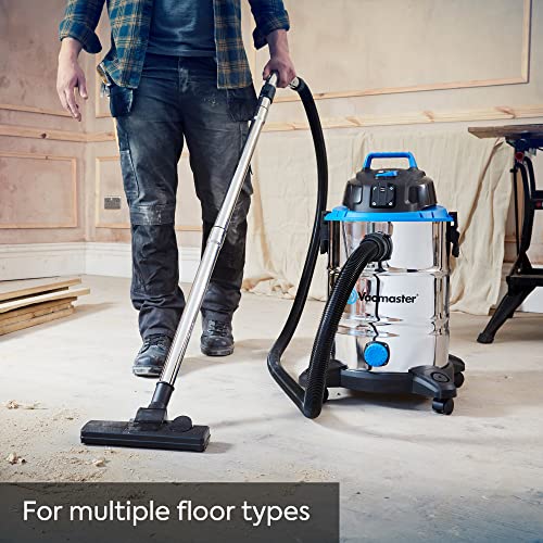 Vacmaster Power 30 PTO Wet & Dry Cleaner, with Power Take Off socket, 30 Litre Capacity, 1500W Motor and 2 Year Guarantee