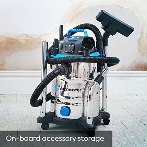 Vacmaster Power 30 PTO Wet & Dry Cleaner, with Power Take Off socket, 30 Litre Capacity, 1500W Motor and 2 Year Guarantee