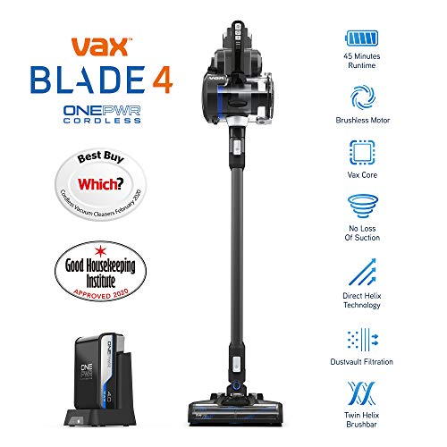 Vax Blade 4 Cordless Vacuum Cleaner | Up to 45min runtime | Powerful Performance with No Loss of Suction - CLSV-B4KS, Graphite