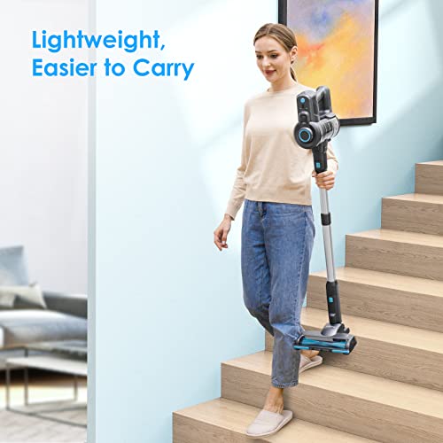 Oraimo Cordless Vacuum Cleaner, 6 in 1 Cordless Hoover Lightweight with Self-Standing, Powerful Stick Vacuum Cleaner with 35Mins Runtime Detachable Battery for Home Hardwood Floor Carpet Pet Hair